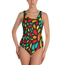 Load image into Gallery viewer, One-Piece Swimsuit - Colorful Drops - Green Cross Clothing,  - Apparel, Clothing, T-shirts, Accessories, Wristbands, Green Cross Clothing - GreenCrossClothing.co, Green Cross Clothing - GreenCrossClothing.co