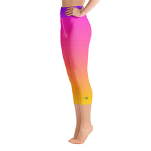 Load image into Gallery viewer, Yoga Capri Leggings - Magenta &amp; Yellow - Green Cross Clothing,  - Apparel, Clothing, T-shirts, Accessories, Wristbands, Green Cross Clothing - GreenCrossClothing.co, Green Cross Clothing - GreenCrossClothing.co