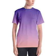 Load image into Gallery viewer, Women&#39;s T-shirt - Purple &amp; Peach - Green Cross Clothing,  - Apparel, Clothing, T-shirts, Accessories, Wristbands, Green Cross Clothing - GreenCrossClothing.co, Green Cross Clothing - GreenCrossClothing.co