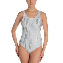 Load image into Gallery viewer, One-Piece Swimsuit - Grey Camo - Green Cross Clothing,  - Apparel, Clothing, T-shirts, Accessories, Wristbands, Green Cross Clothing - GreenCrossClothing.co, Green Cross Clothing - GreenCrossClothing.co