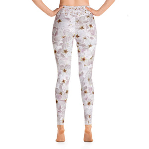 Yoga Leggings - Cherry Blossoms - Green Cross Clothing,  - Apparel, Clothing, T-shirts, Accessories, Wristbands, Green Cross Clothing - GreenCrossClothing.co, Green Cross Clothing - GreenCrossClothing.co