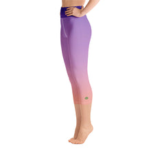 Load image into Gallery viewer, Yoga Capri Leggings - Purple &amp; Peach - Green Cross Clothing,  - Apparel, Clothing, T-shirts, Accessories, Wristbands, Green Cross Clothing - GreenCrossClothing.co, Green Cross Clothing - GreenCrossClothing.co