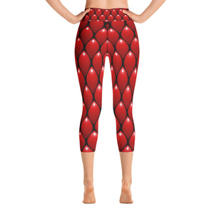 Yoga Capri Leggings - Red Dragon - Green Cross Clothing,  - Apparel, Clothing, T-shirts, Accessories, Wristbands, Green Cross Clothing - GreenCrossClothing.co, Green Cross Clothing - GreenCrossClothing.co