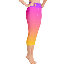 Load image into Gallery viewer, Yoga Capri Leggings - Magenta &amp; Yellow - Green Cross Clothing,  - Apparel, Clothing, T-shirts, Accessories, Wristbands, Green Cross Clothing - GreenCrossClothing.co, Green Cross Clothing - GreenCrossClothing.co