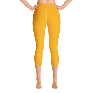 Yoga Capri Leggings - Tangerine - Green Cross Clothing,  - Apparel, Clothing, T-shirts, Accessories, Wristbands, Green Cross Clothing - GreenCrossClothing.co, Green Cross Clothing - GreenCrossClothing.co