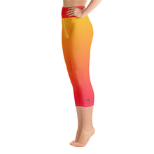 Load image into Gallery viewer, Yoga Capri Leggings - Yellow &amp; Red Raspberry - Green Cross Clothing,  - Apparel, Clothing, T-shirts, Accessories, Wristbands, Green Cross Clothing - GreenCrossClothing.co, Green Cross Clothing - GreenCrossClothing.co