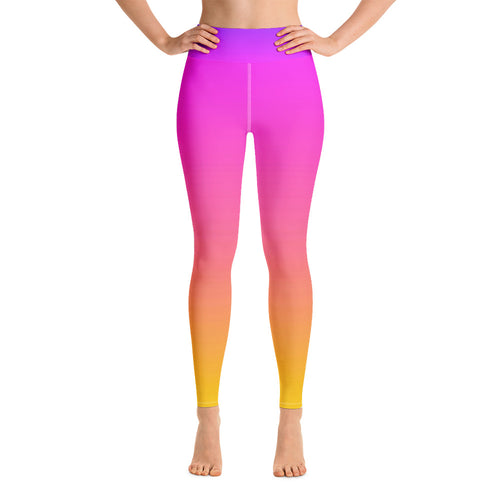 Yoga Leggings - Magenta & Yellow - Green Cross Clothing,  - Apparel, Clothing, T-shirts, Accessories, Wristbands, Green Cross Clothing - GreenCrossClothing.co, Green Cross Clothing - GreenCrossClothing.co