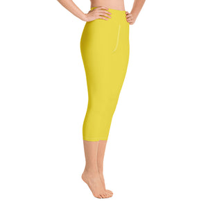 Yoga Capri Leggings - Meyer Lemon II - Green Cross Clothing,  - Apparel, Clothing, T-shirts, Accessories, Wristbands, Green Cross Clothing - GreenCrossClothing.co, Green Cross Clothing - GreenCrossClothing.co