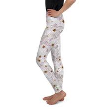 Load image into Gallery viewer, Youth Leggings - Cherry Blossoms - Green Cross Clothing,  - Apparel, Clothing, T-shirts, Accessories, Wristbands, Green Cross Clothing - GreenCrossClothing.co, Green Cross Clothing - GreenCrossClothing.co