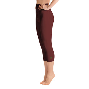 Yoga Capri Leggings - Pomegranate II - Green Cross Clothing,  - Apparel, Clothing, T-shirts, Accessories, Wristbands, Green Cross Clothing - GreenCrossClothing.co, Green Cross Clothing - GreenCrossClothing.co