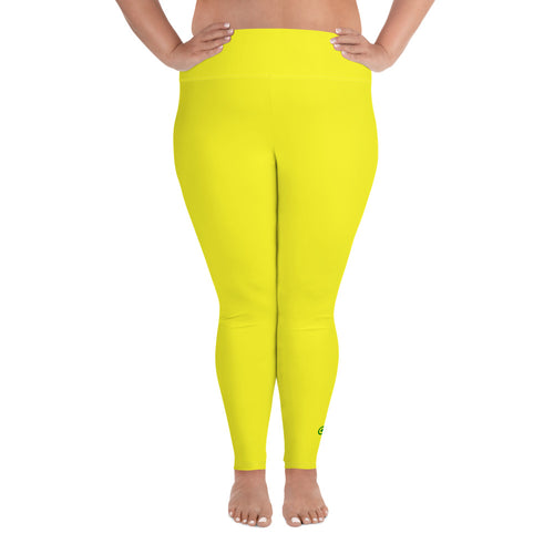 Plus Size Leggings - Meyer Lemon - Green Cross Clothing,  - Apparel, Clothing, T-shirts, Accessories, Wristbands, Green Cross Clothing - GreenCrossClothing.co, Green Cross Clothing - GreenCrossClothing.co