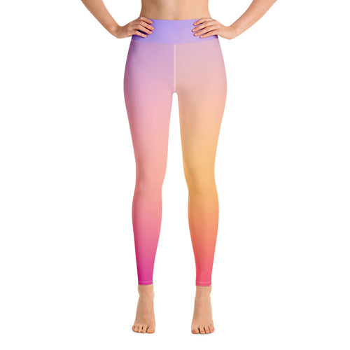 Yoga Leggings - Periwinkle, Peach, & Magenta - Green Cross Clothing,  - Apparel, Clothing, T-shirts, Accessories, Wristbands, Green Cross Clothing - GreenCrossClothing.co, Green Cross Clothing - GreenCrossClothing.co