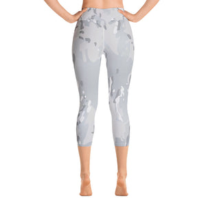 Yoga Capri Leggings - Grey Camo - Green Cross Clothing,  - Apparel, Clothing, T-shirts, Accessories, Wristbands, Green Cross Clothing - GreenCrossClothing.co, Green Cross Clothing - GreenCrossClothing.co