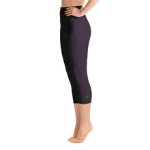 Load image into Gallery viewer, Yoga Capri Leggings - Black Cherry II - Green Cross Clothing,  - Apparel, Clothing, T-shirts, Accessories, Wristbands, Green Cross Clothing - GreenCrossClothing.co, Green Cross Clothing - GreenCrossClothing.co